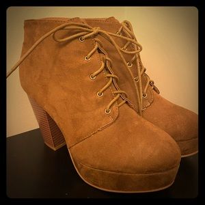 Forever Lace Up Platform Booties, Sz 10